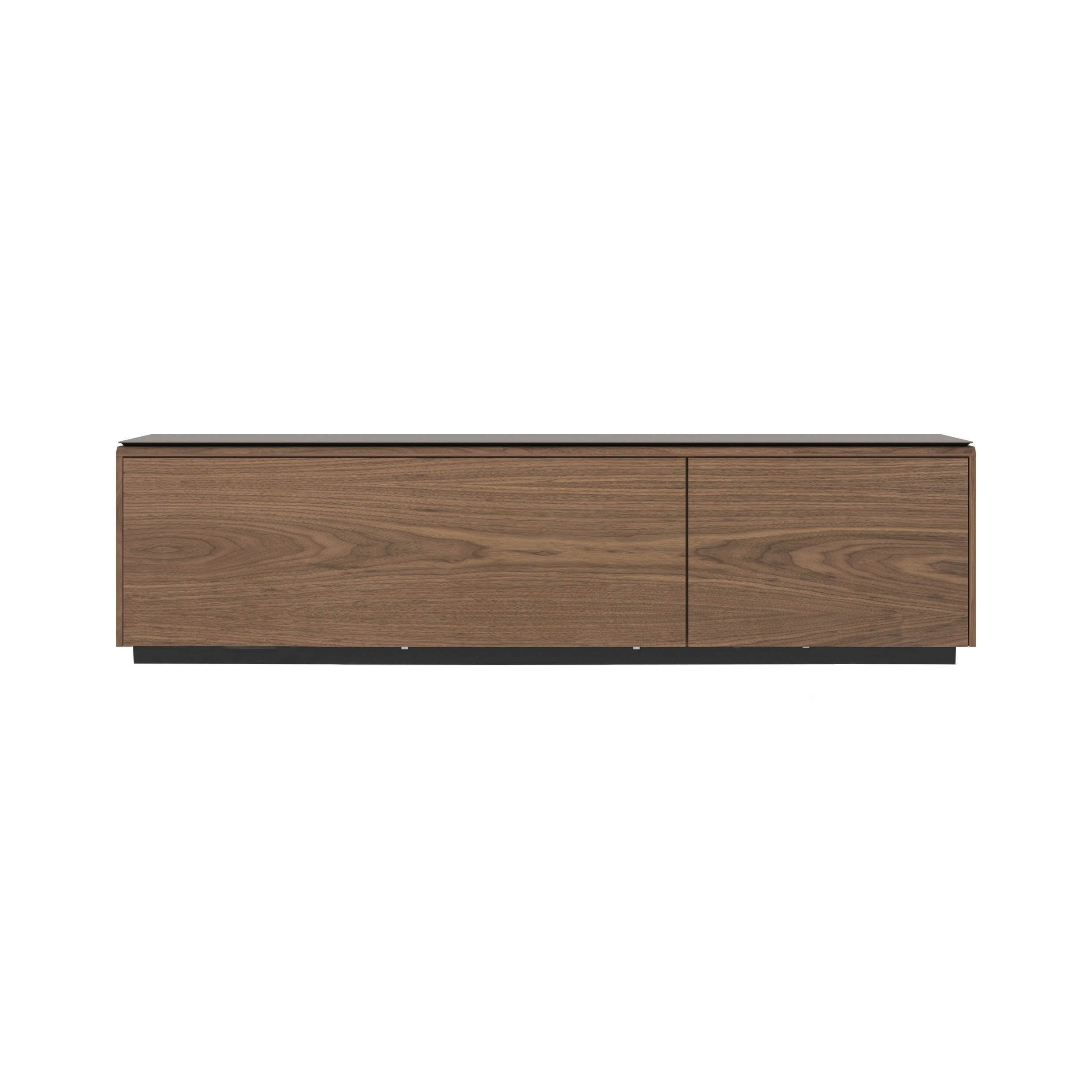 Malmo Small Sideboard with Top Panel: Composition 1 + Walnut Stained Walnut + Dekton Kelya +  Black
