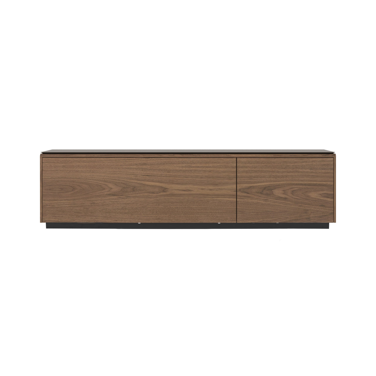 Malmo Small Sideboard with Top Panel: Composition 1 + Walnut Stained Walnut + Dekton Kelya +  Black