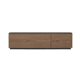Malmo Small Sideboard with Top Panel: Composition 1 + Walnut Stained Walnut + Dekton Kelya +  Black