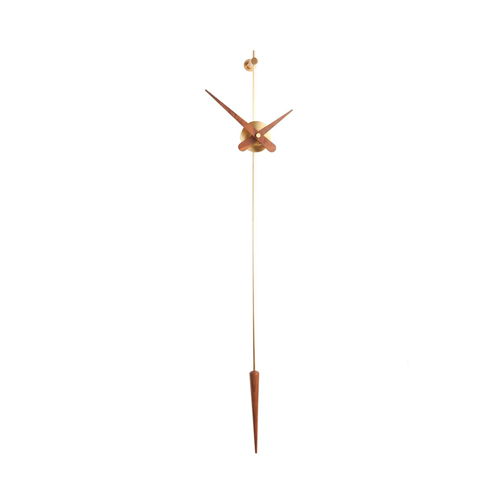 Punto Y Coma Clock: Walnut + Polished Brass