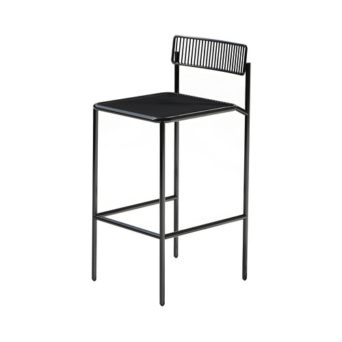 Rachel Bar Stool: Black + Without Seatpad + Back Cushion