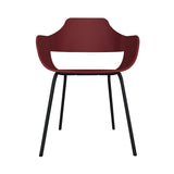 Showtime Chair with Metal Base: Lacquered Red + Anthracite Grey