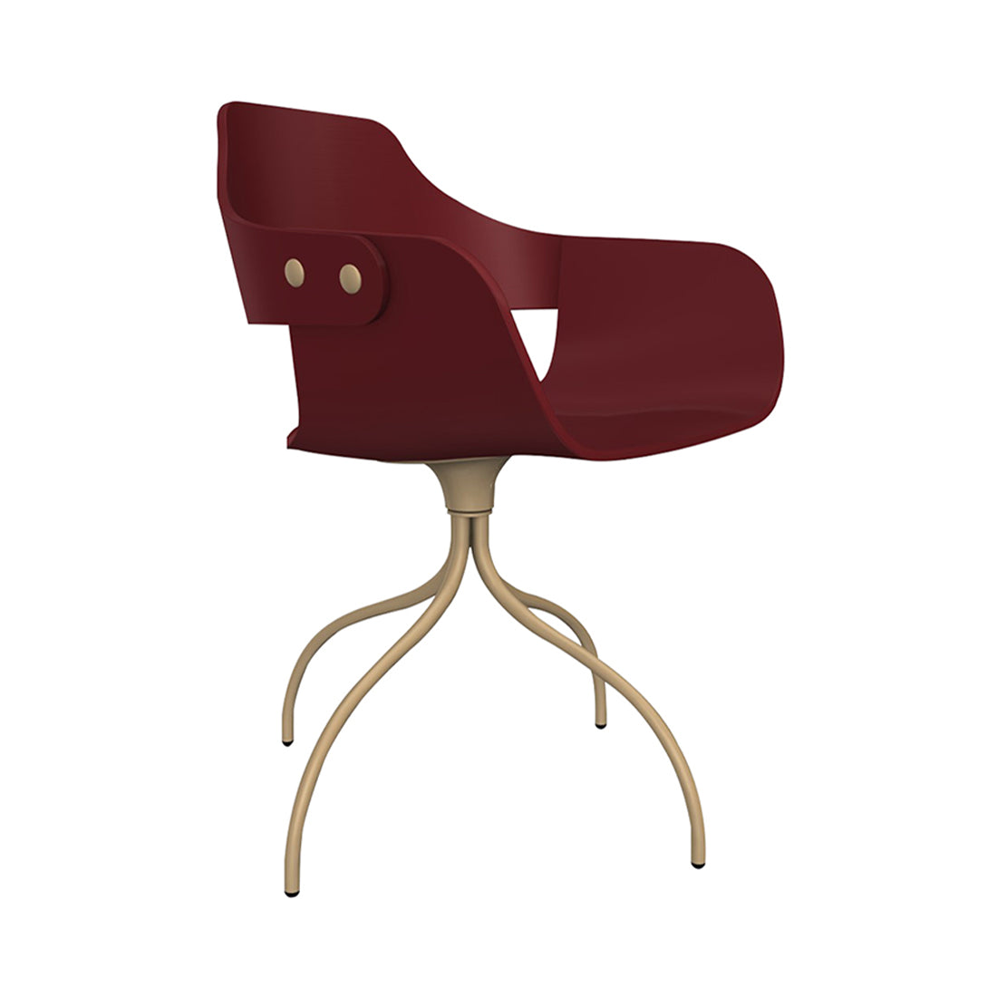 Showtime Chair with Swivel Base: Lacquered Red + Beige