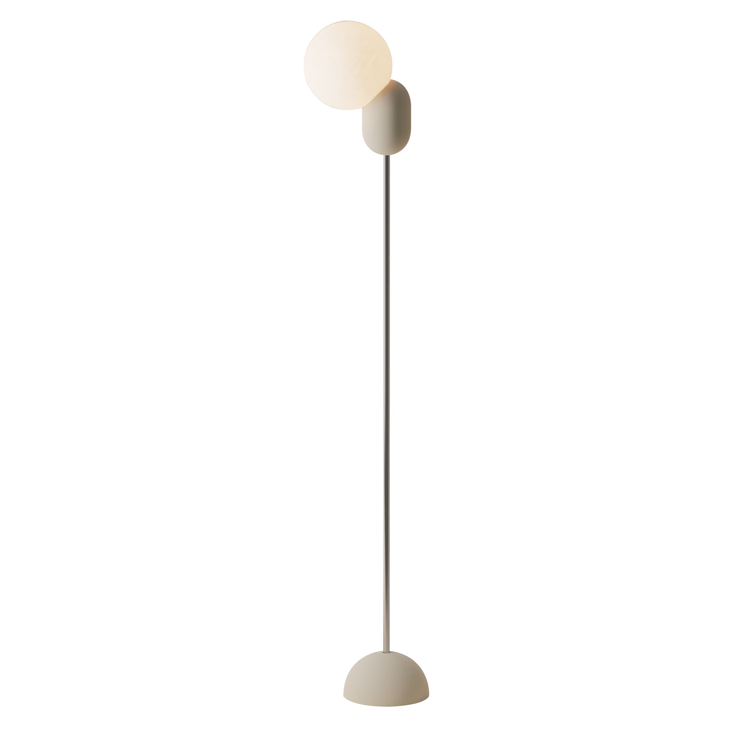 Cantilever Floor Light: Sand + Chrome
