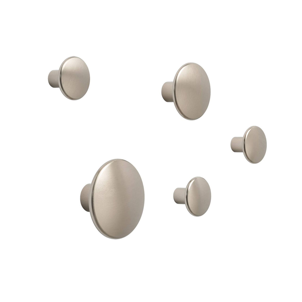 The Dots Metal Coat Hooks: Set of 5 + Taupe