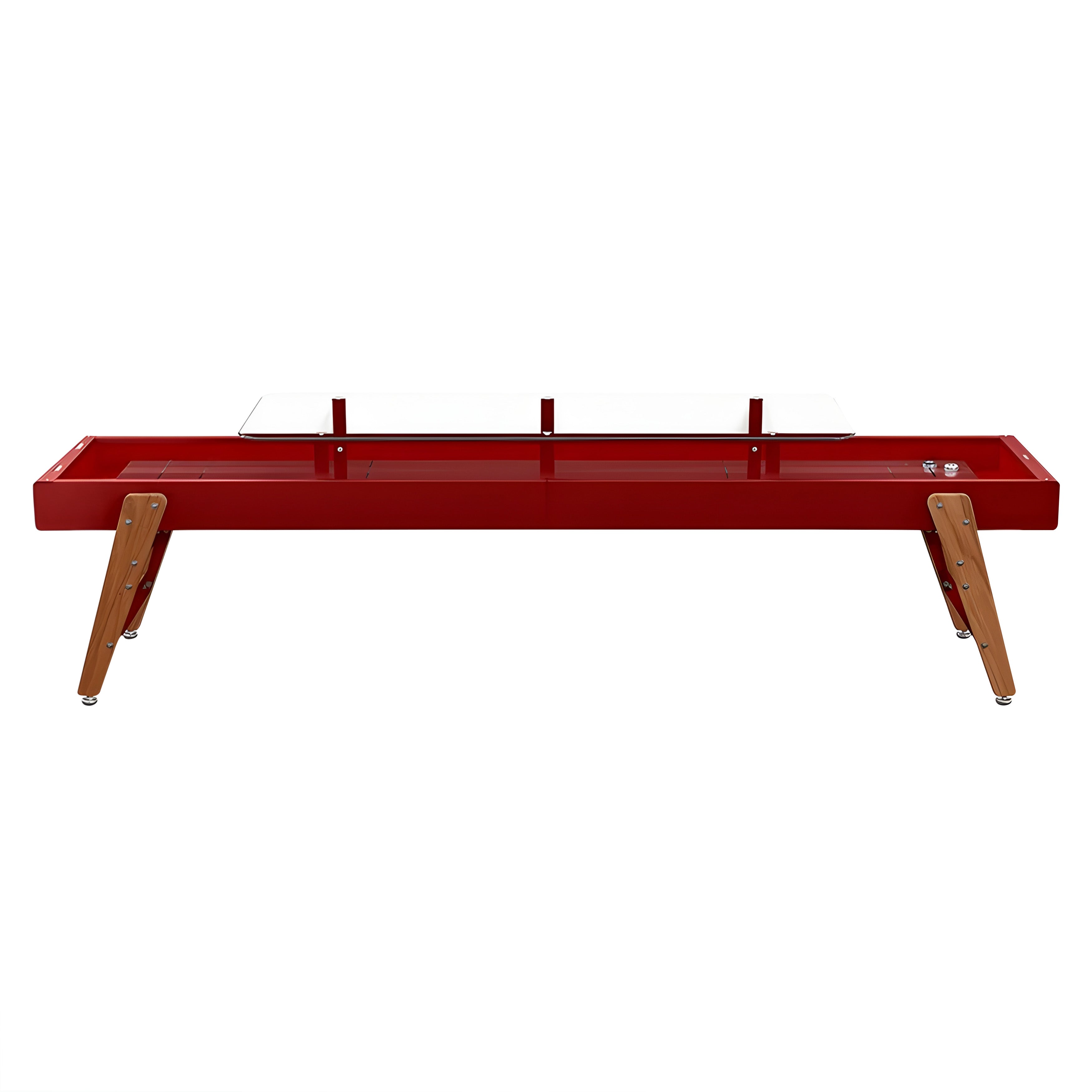 Track Dining Shuffleboard: 14 Feet + Bordeaux + Burgundy Lining
