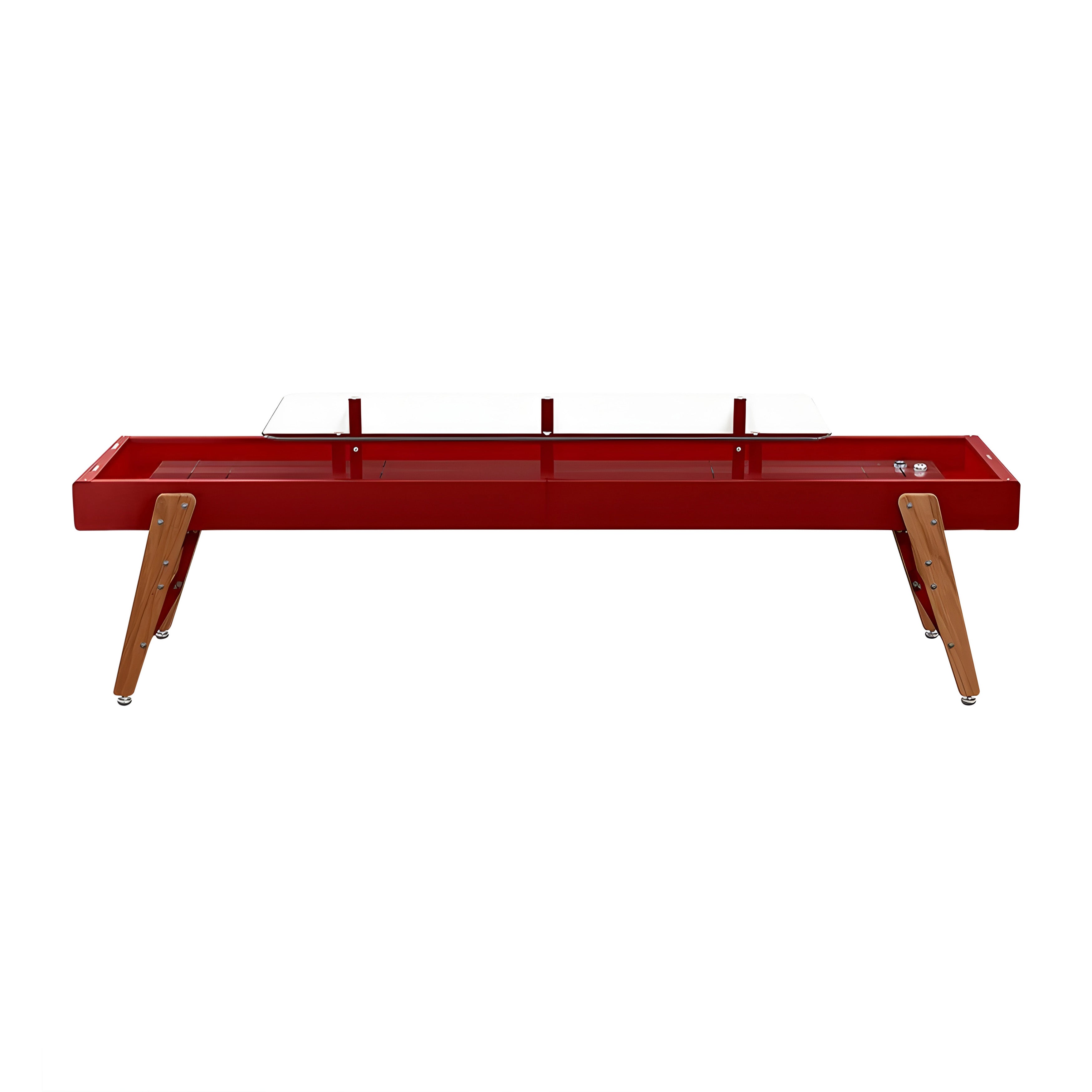 Track Dining Shuffleboard: 12 Feet + Bordeaux + Burgundy Lining