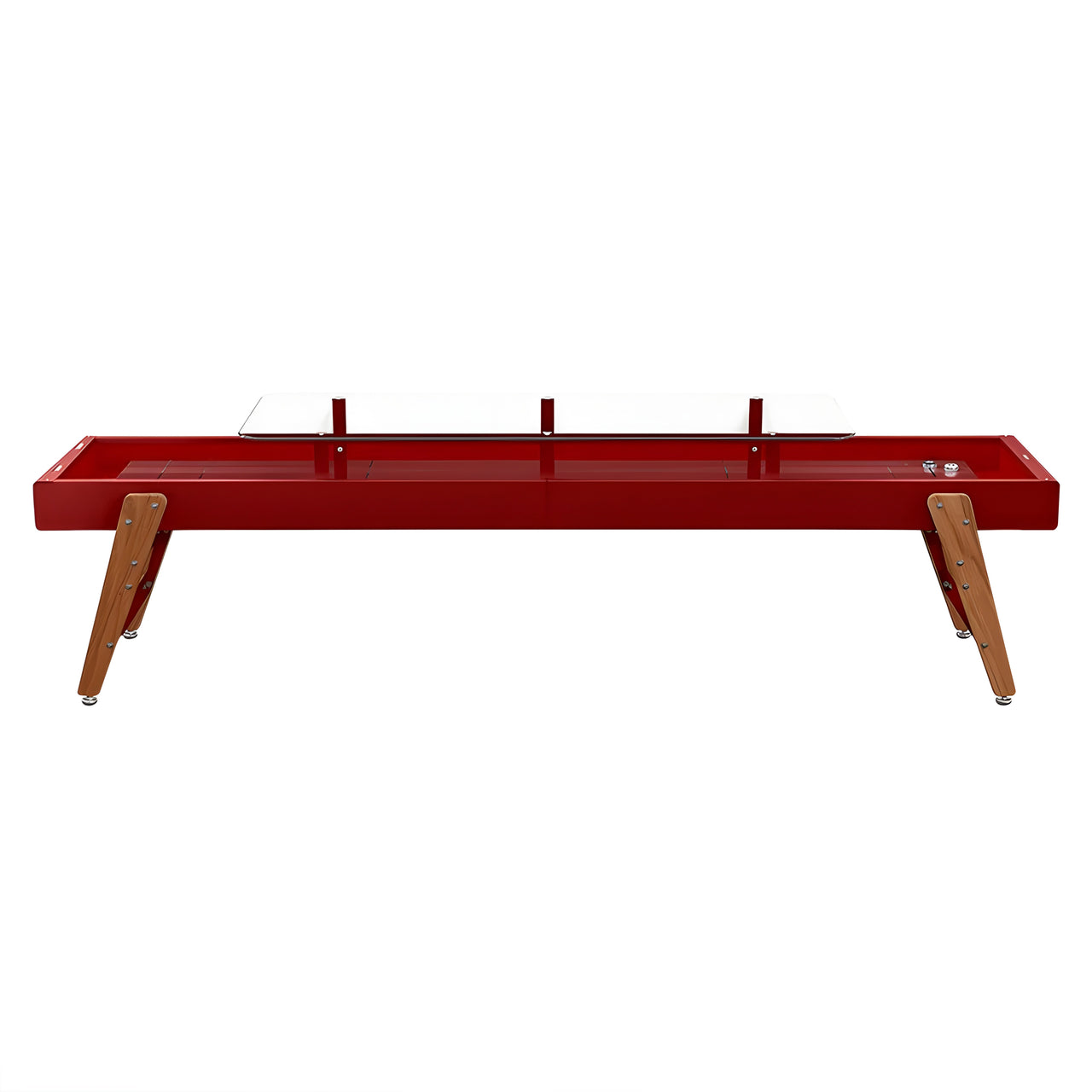 Track Dining Shuffleboard: 14 Feet + Bordeaux + Burgundy Lining
