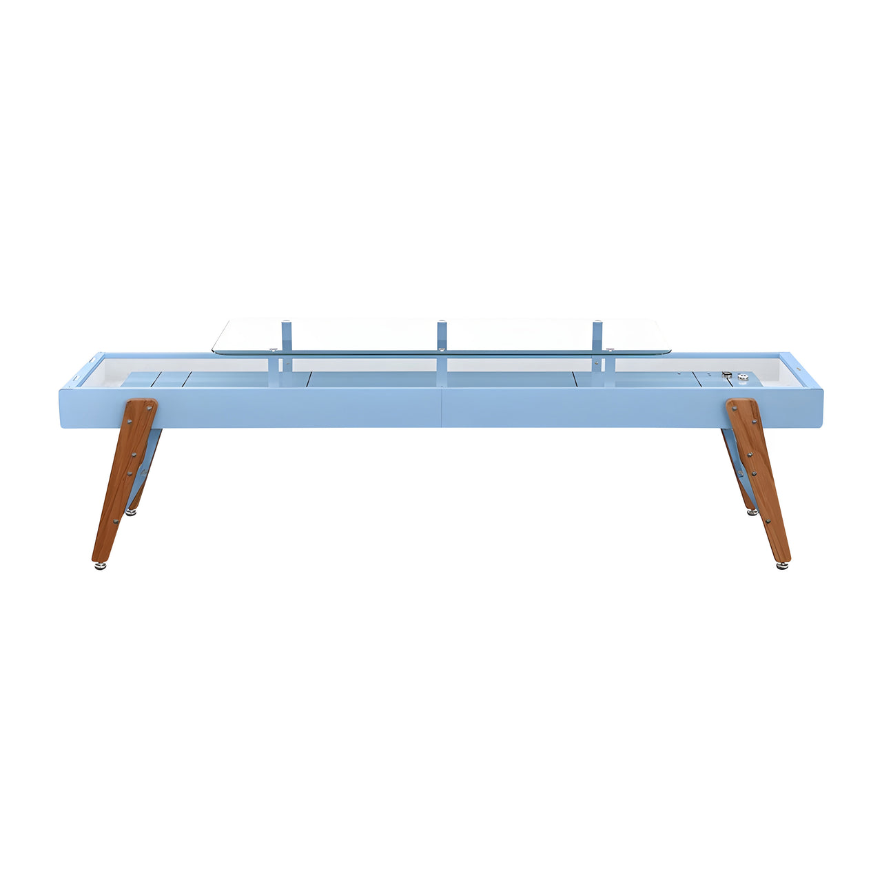 Track Dining Shuffleboard: 12 Feet + Cool Blue + Snow Lining