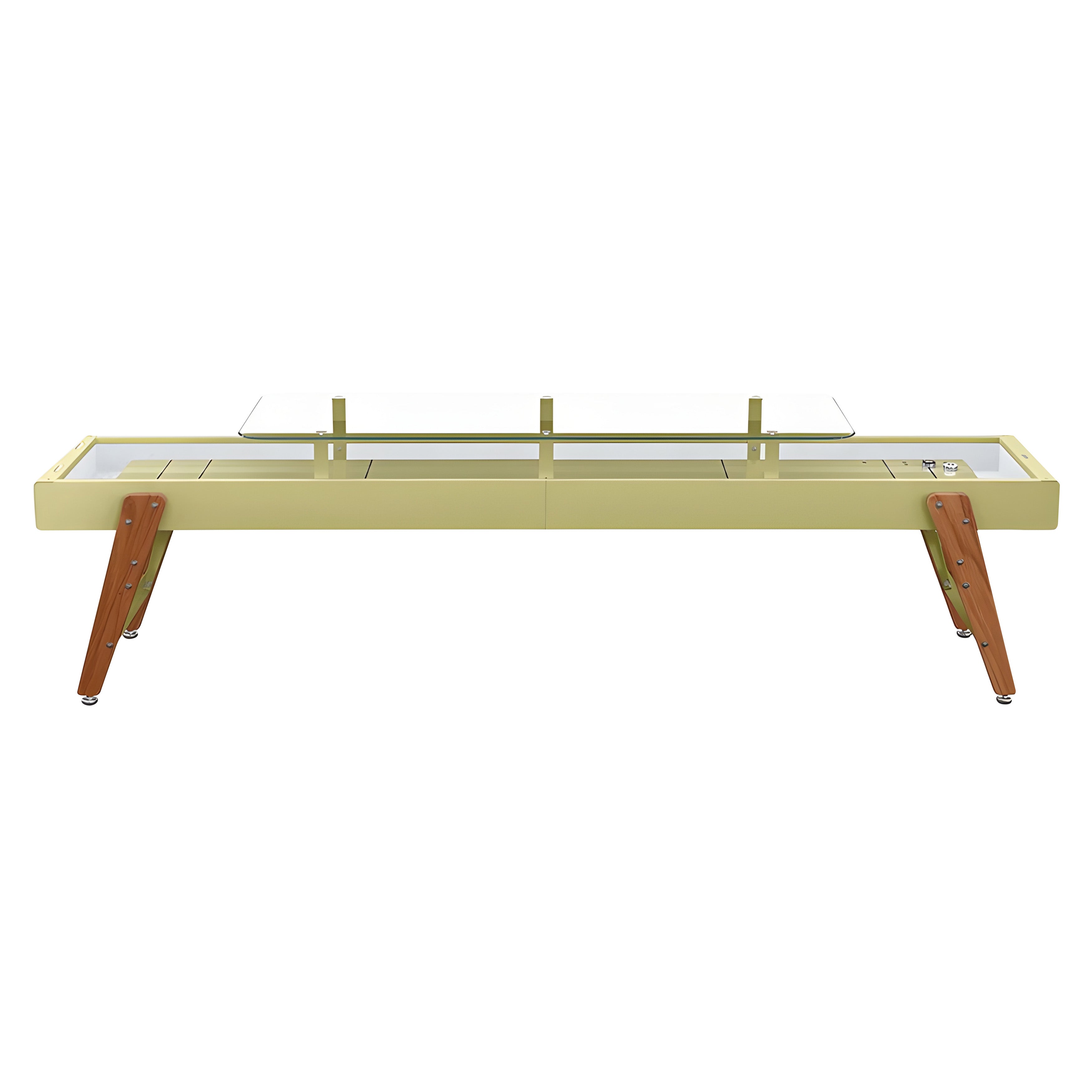 Track Dining Shuffleboard: 14 Feet + Green Beige + Snow Lining