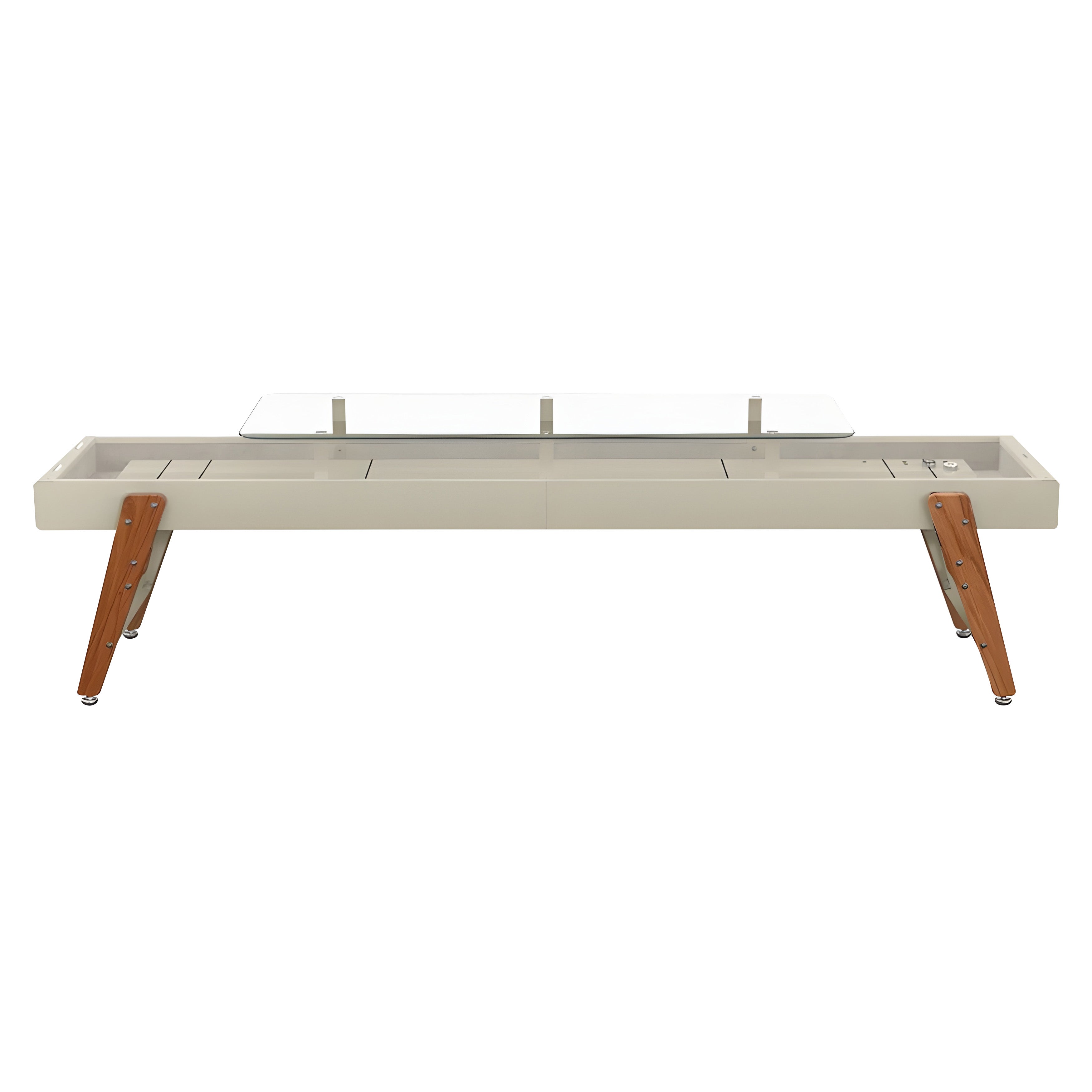 Track Dining Shuffleboard: 14 Feet + Silk Grey + Pearl Beige Lining