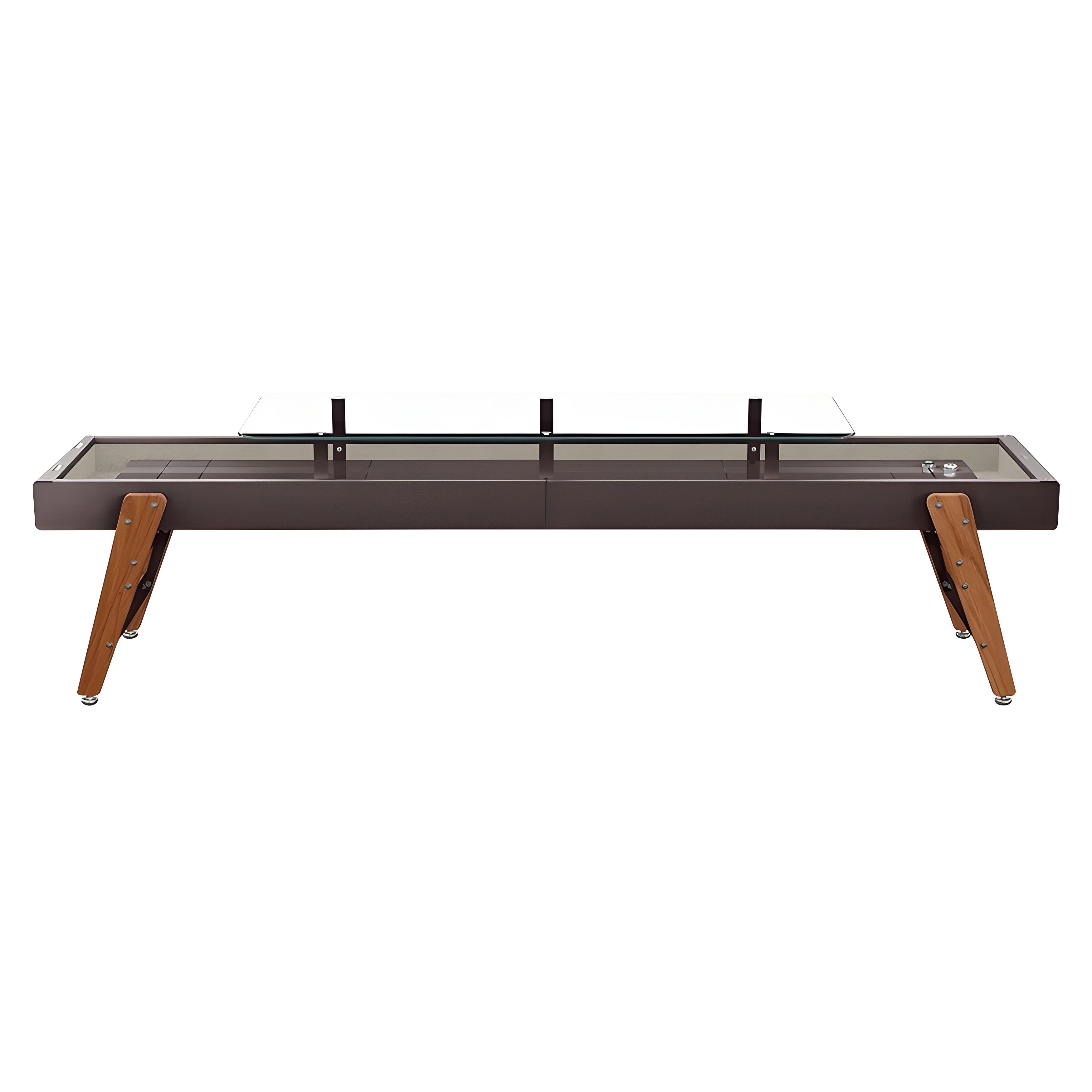 Track Dining Shuffleboard: 14 Feet + Grey Brown + Pearl Beige Lining