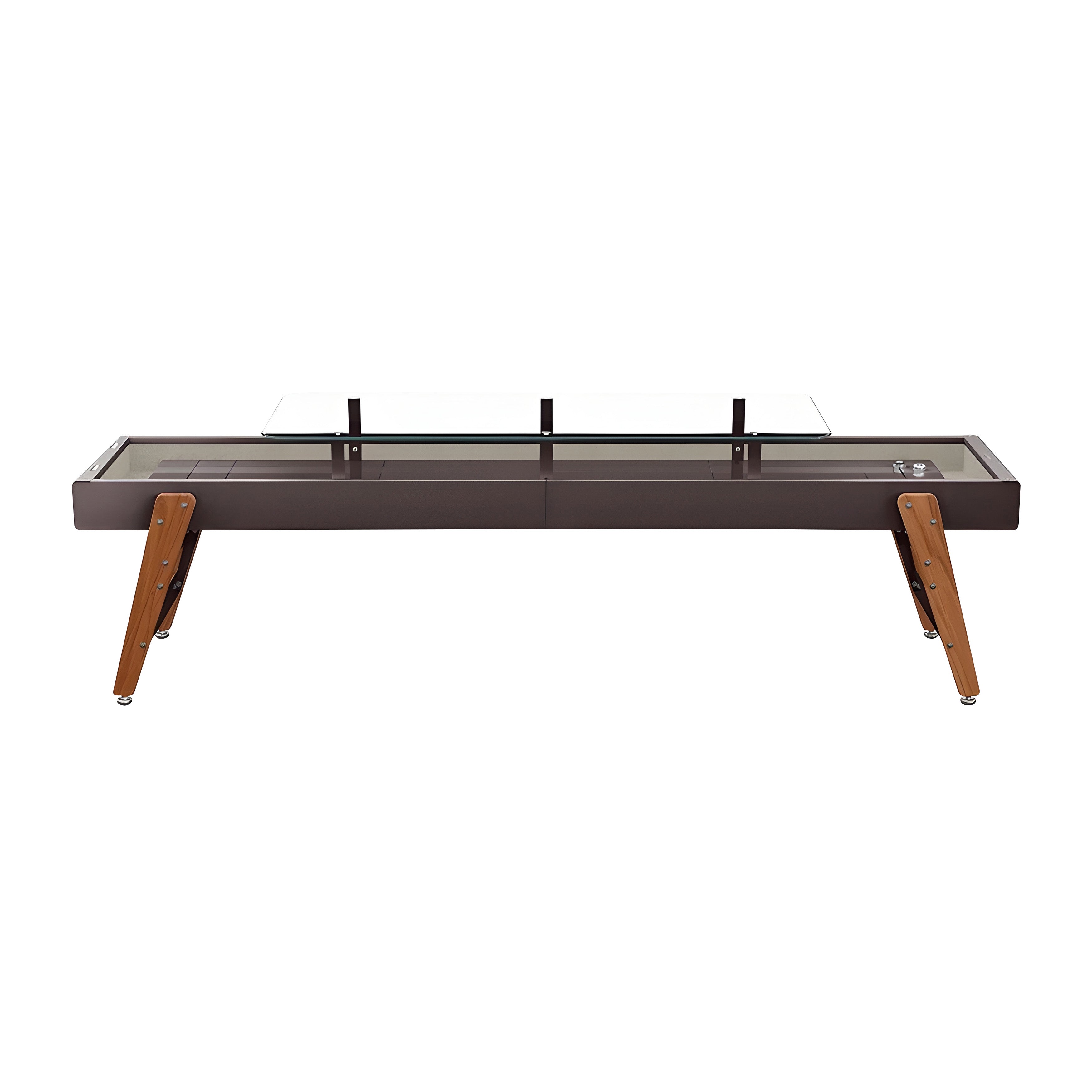 Track Dining Shuffleboard: 12 Feet + Grey Brown + Pearl Beige Lining