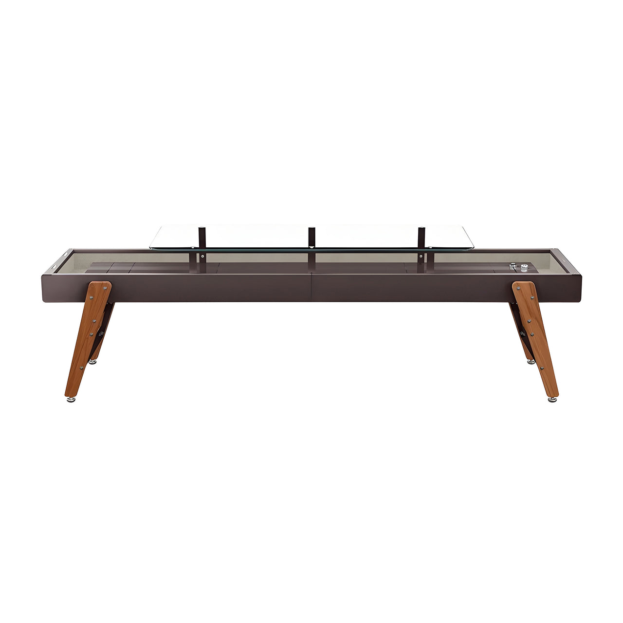 Track Dining Shuffleboard: 12 Feet + Grey Brown + Pearl Beige Lining