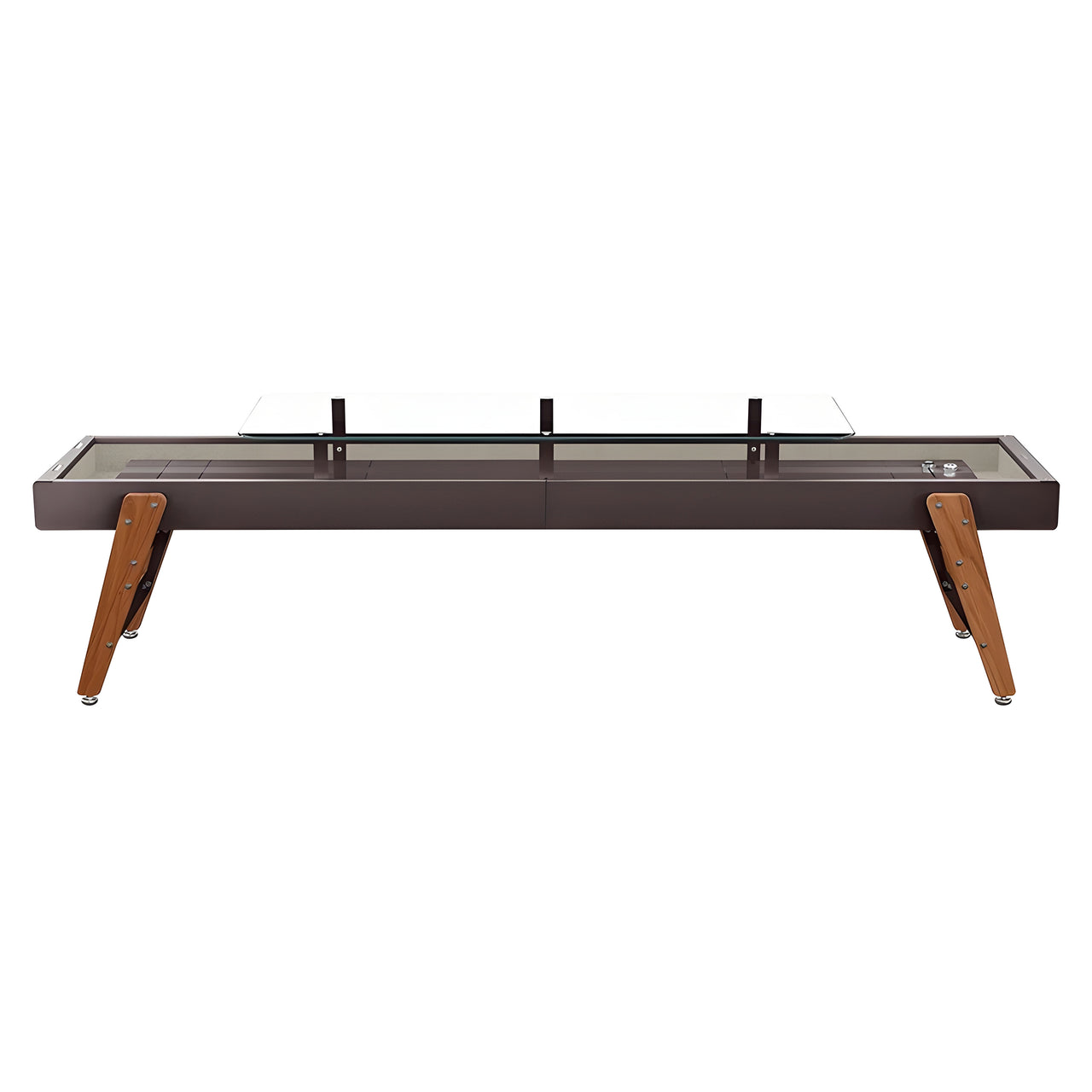 Track Dining Shuffleboard: 14 Feet + Grey Brown + Pearl Beige Lining