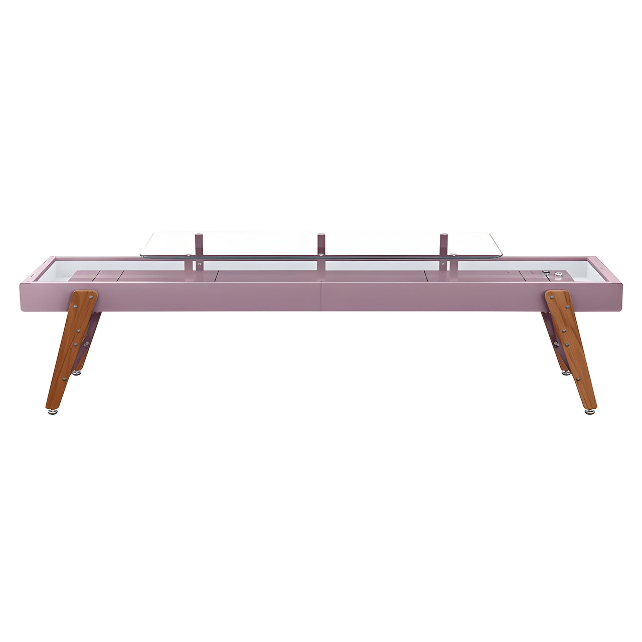 Track Dining Shuffleboard: 14 Feet + Pastel Violet + Snow Lining