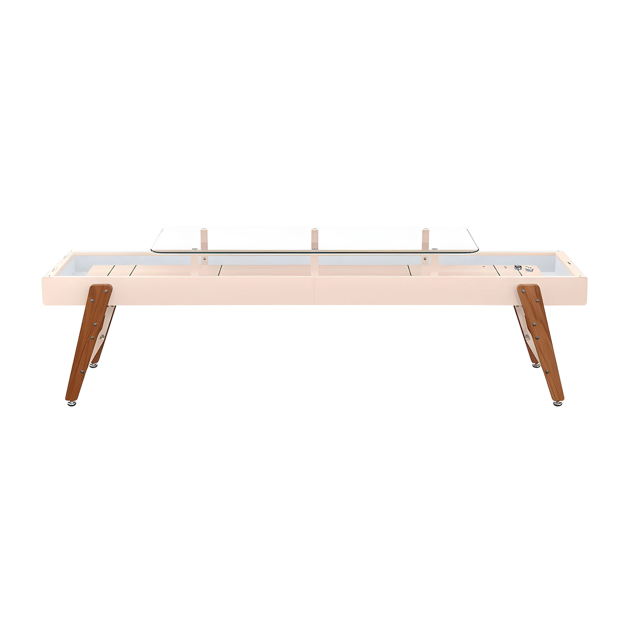 Track Dining Shuffleboard: 12 Feet + Peach Rose + Snow Lining
