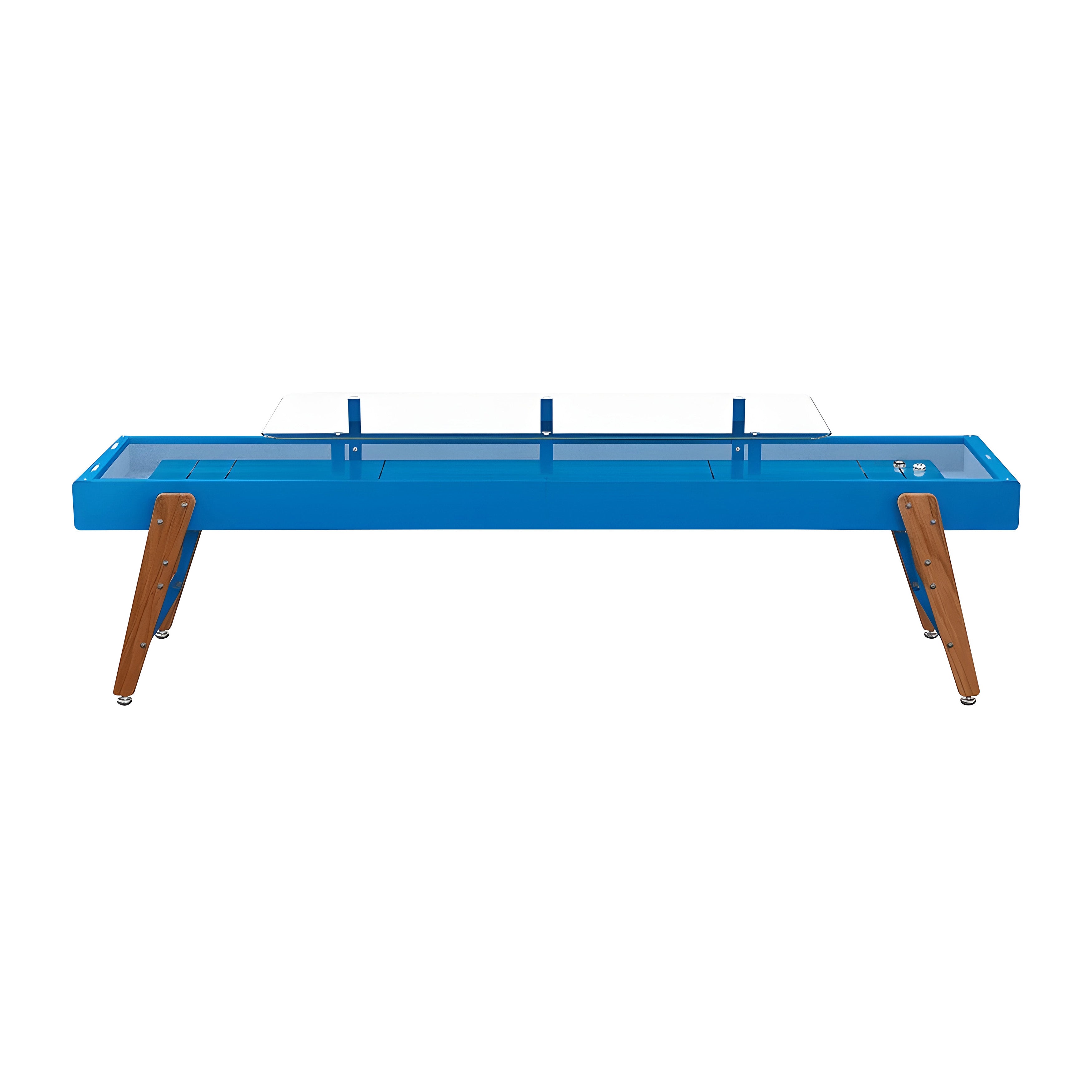 Track Dining Shuffleboard: 12 Feet + Sky Blue + Sky Lining