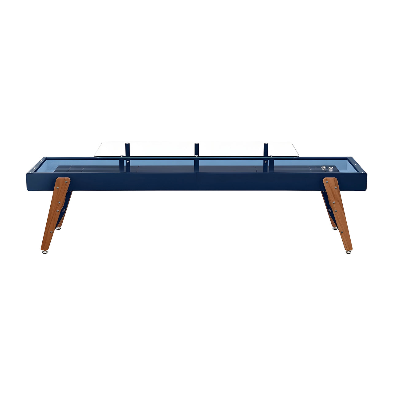 Track Dining Shuffleboard: 12 Feet + Steel Blue + Sky Lining
