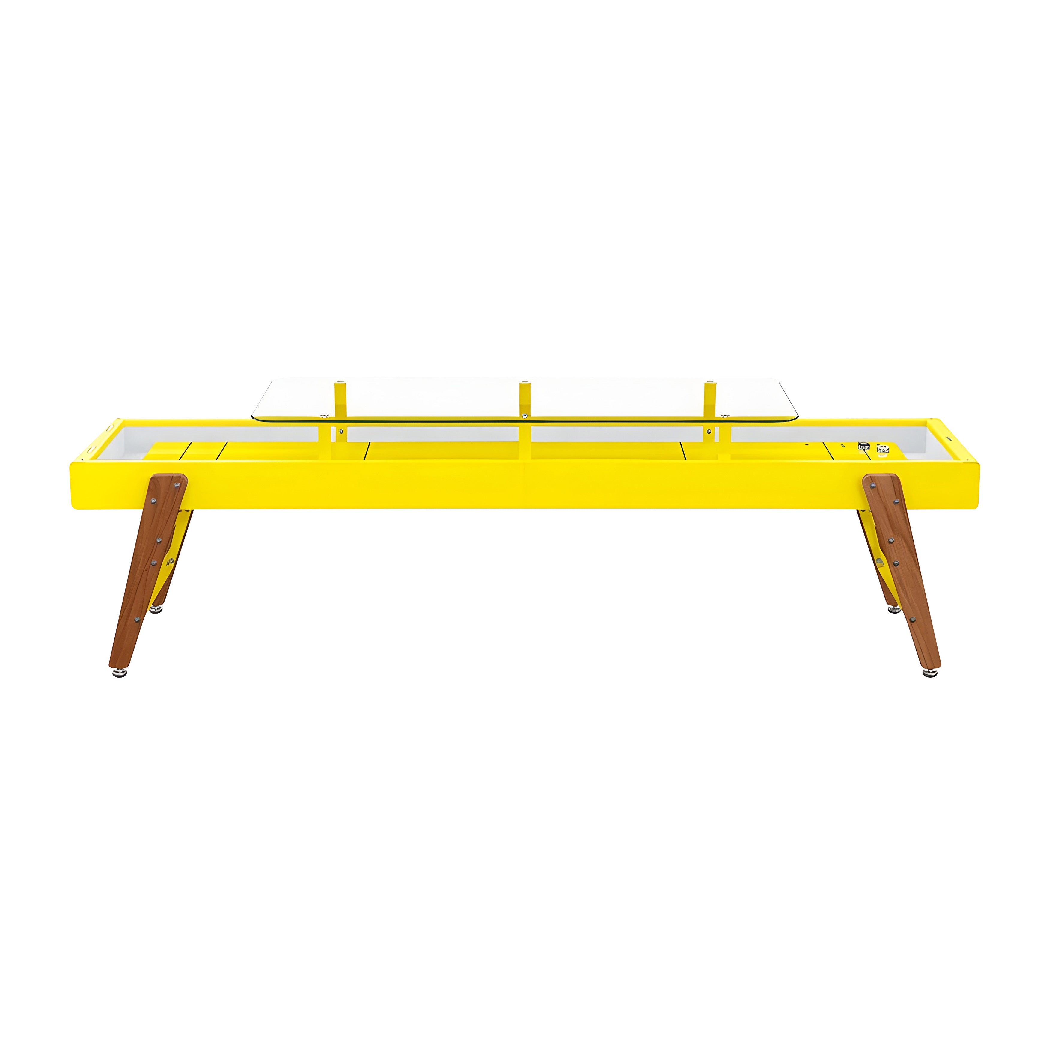 Track Dining Shuffleboard: 12 Feet + Sulfur Yellow + Snow Lining