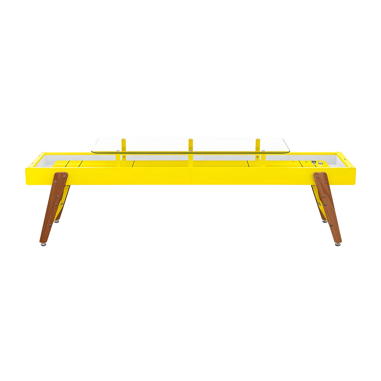 Track Dining Shuffleboard: 12 Feet + Sulfur Yellow + Snow Lining