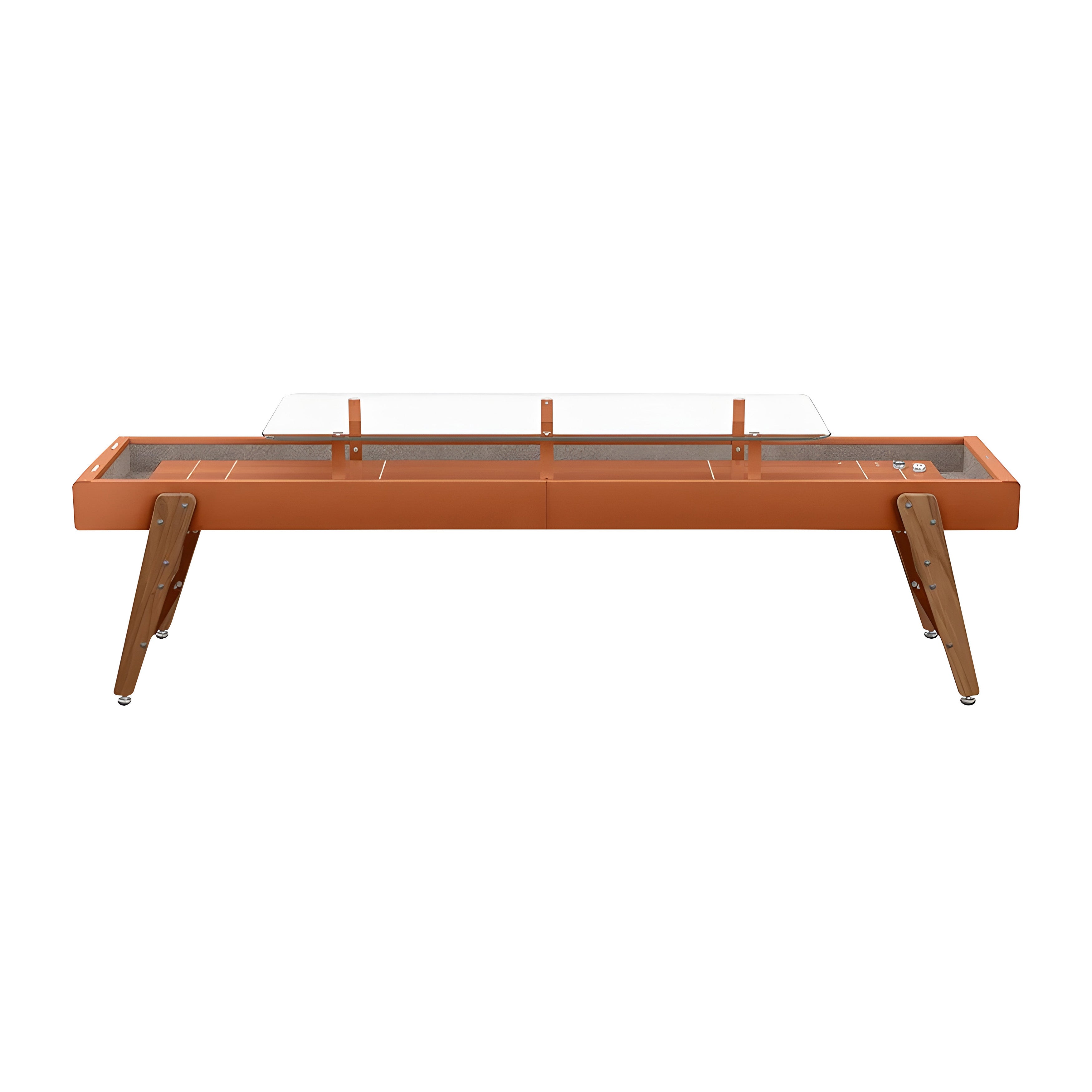 Track Dining Shuffleboard: 12 Feet + Terracotta + Clay Lining