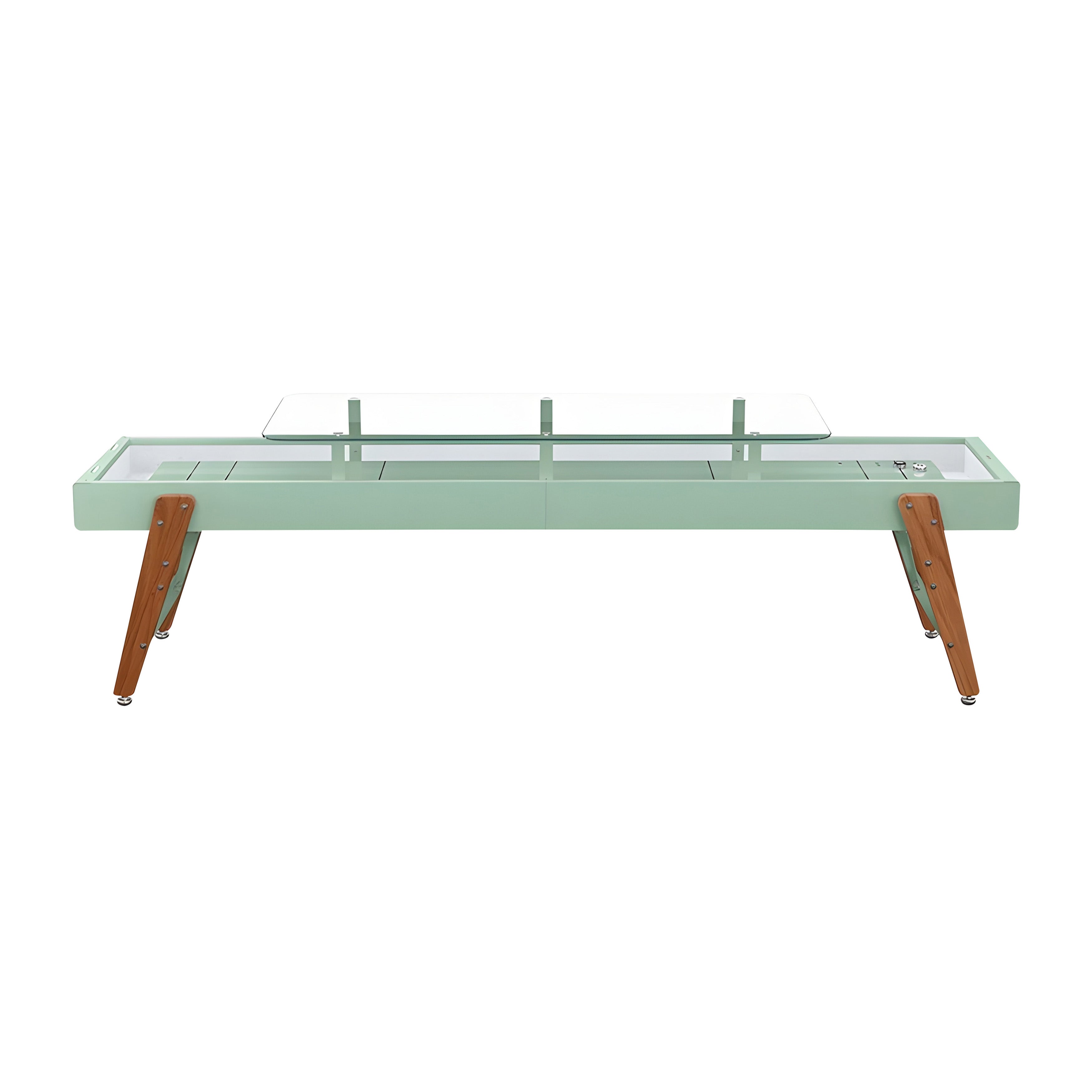 Track Dining Shuffleboard: 12 Feet + Warm Sage + Snow Lining