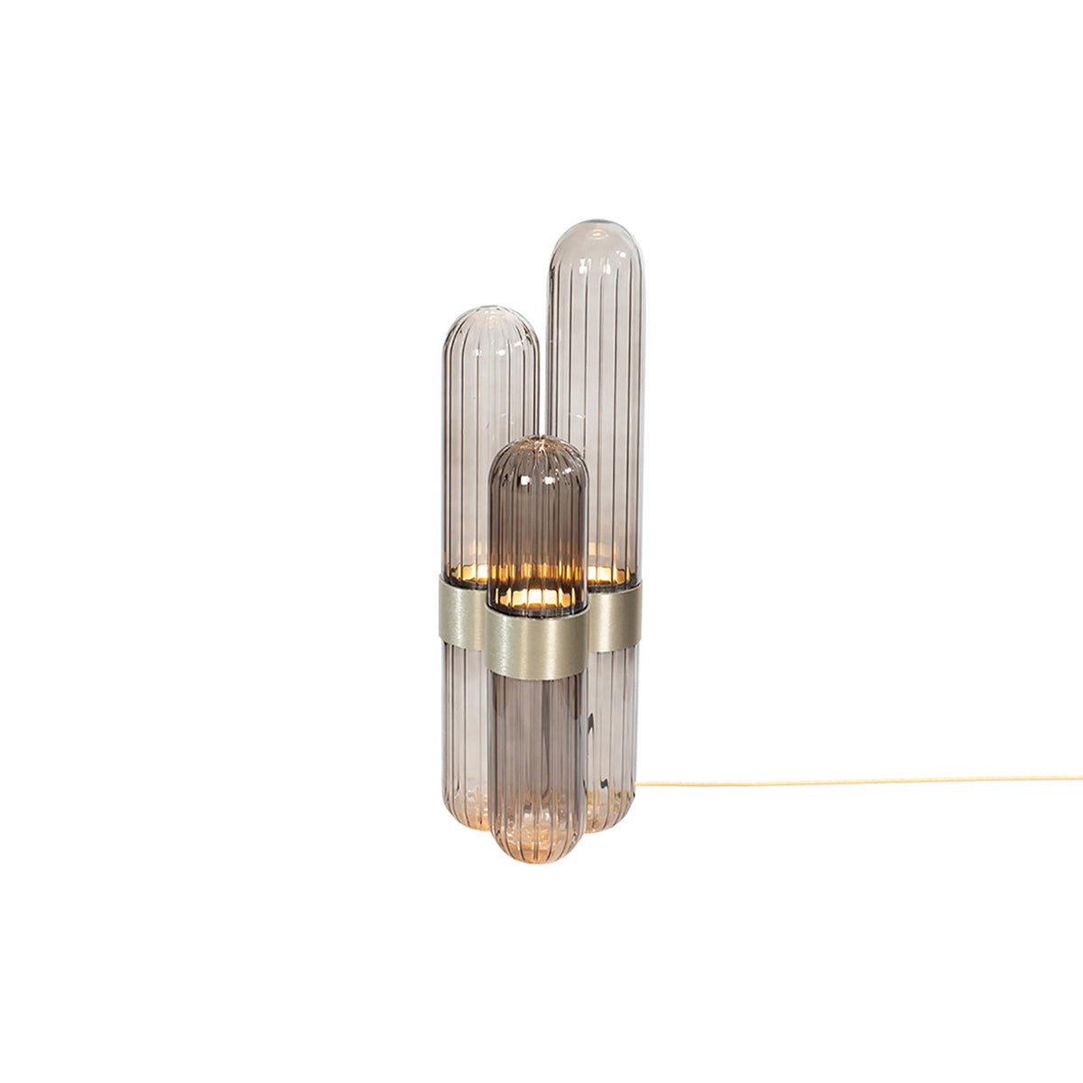 Cactus Floor Lamp: Smoky Grey + Brass