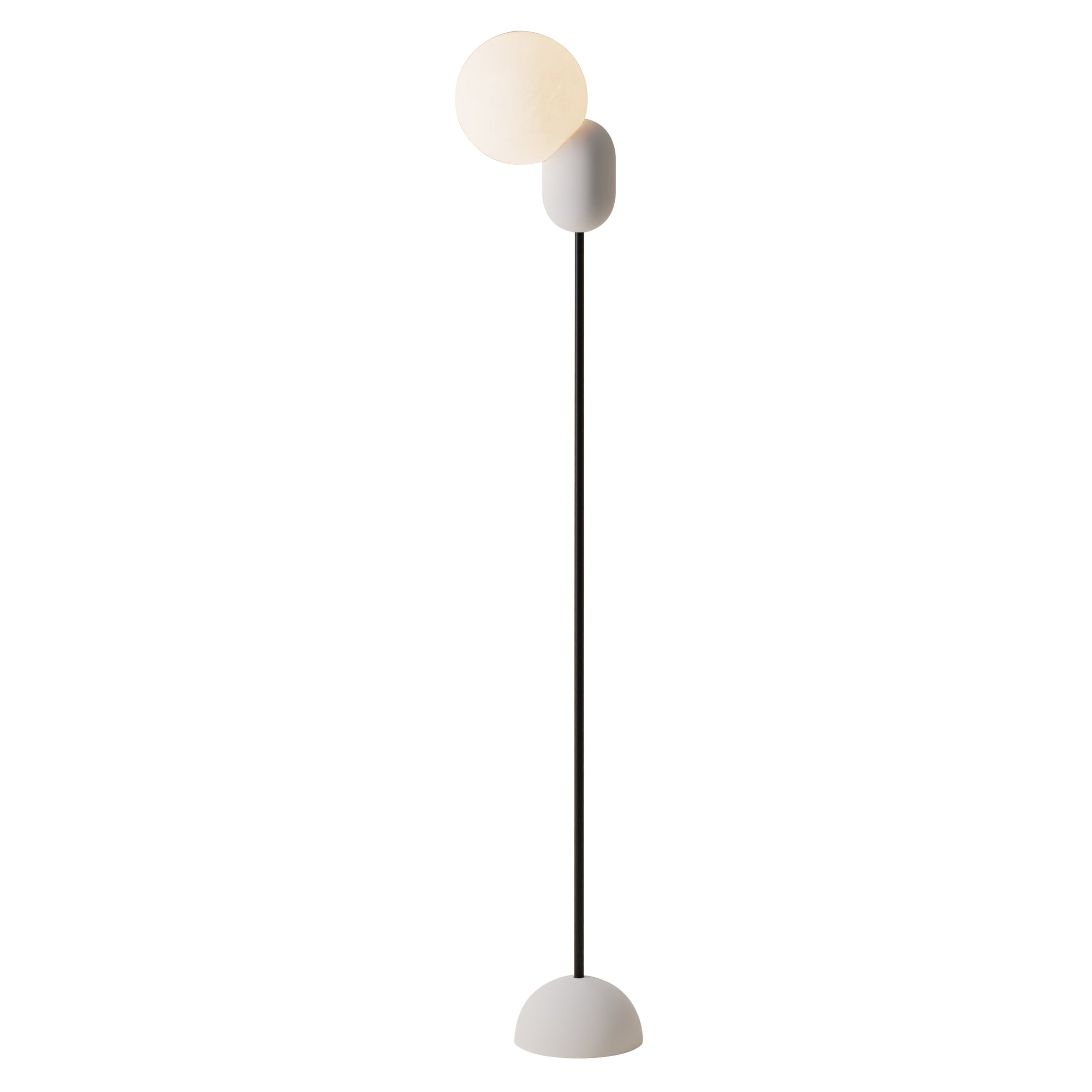Cantilever Floor Light: Snow + Black