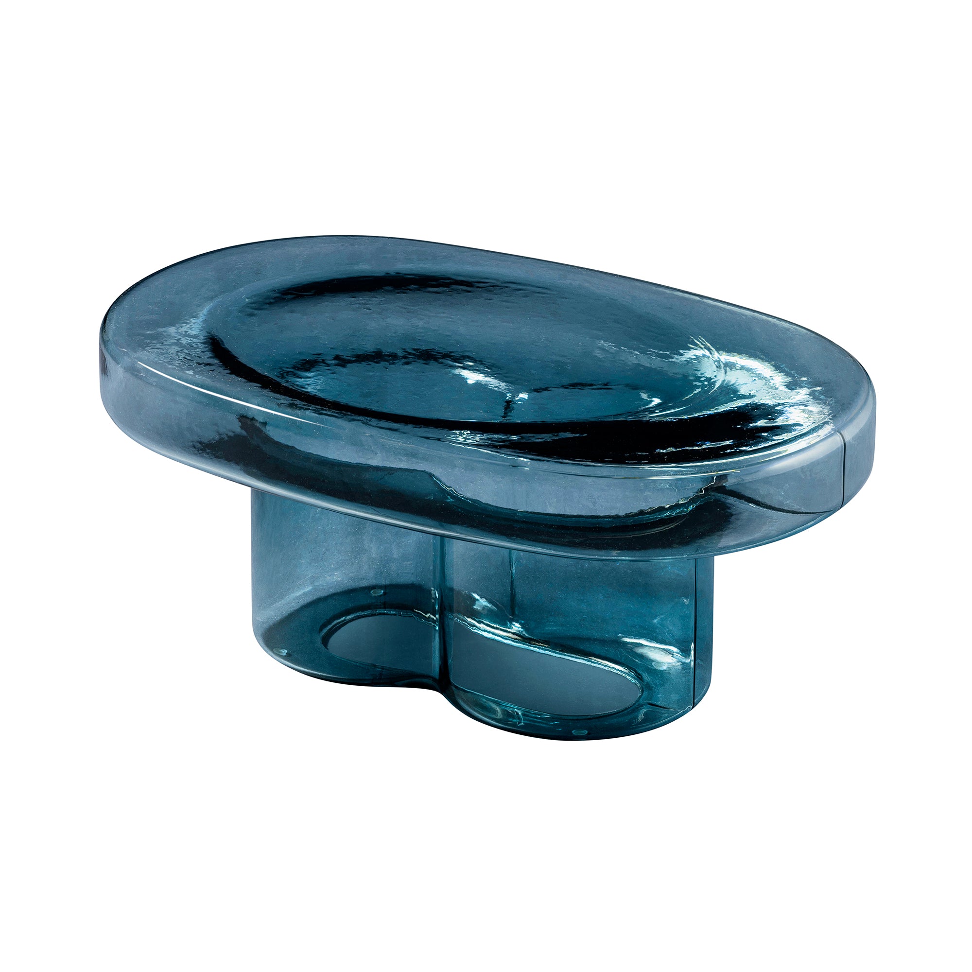 Soda Oval Coffee + Side Table: Blue