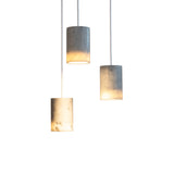 Solid Pendant: 3 + Cylinder + Carrara Marble + White
