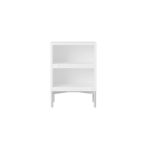 Stacked Storage System: Bedside Table - Quick Ship + Configuration 1 + White