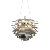 PH Artichoke Pendant: Large + Stainless Steel + White