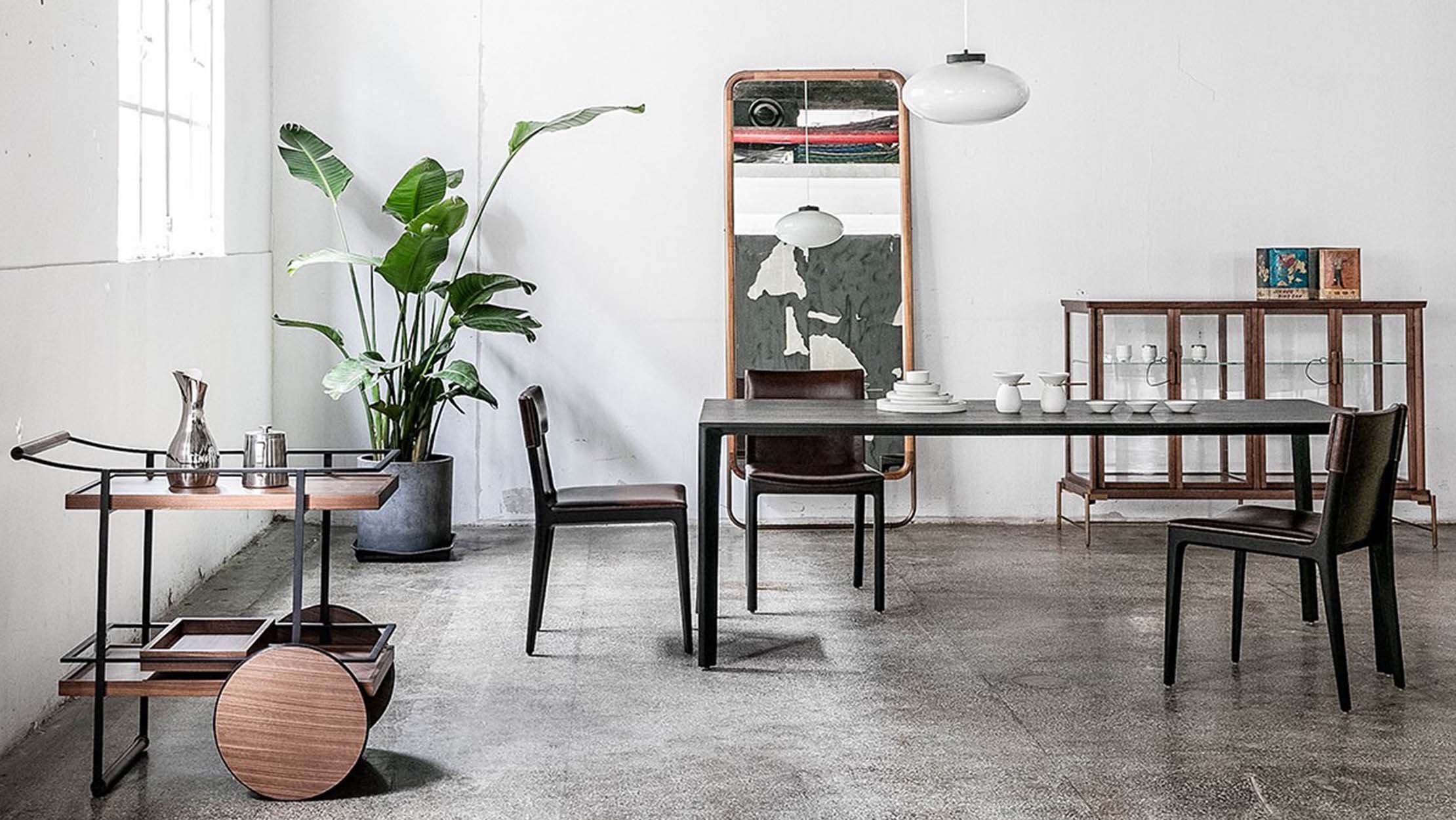 Dining room set up featuring furniture from Stellar Works