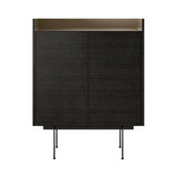 Stockholm STH011 Cupboard: Composition 3 + Dark Grey Stained Oak + Anodized Aluminum Bronze + Black