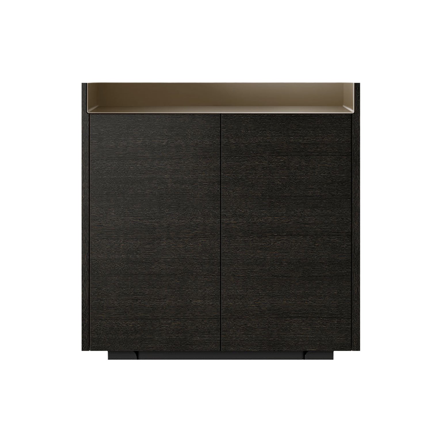 Stockholm STH011 Cupboard: Composition 1 + Dark Grey Stained Oak + Anodized Aluminum Bronze + Black