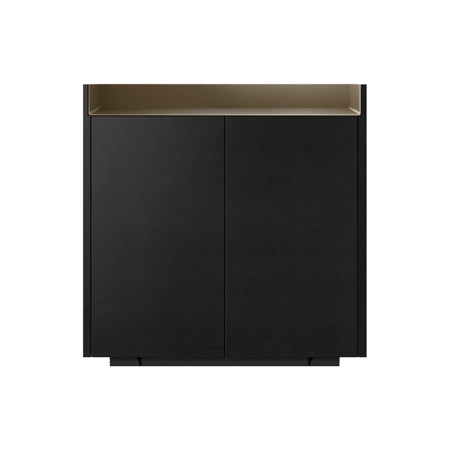 Stockholm STH011 Cupboard: Composition 1 + Ebony Stained Oak + Anodized Aluminum Bronze + Black