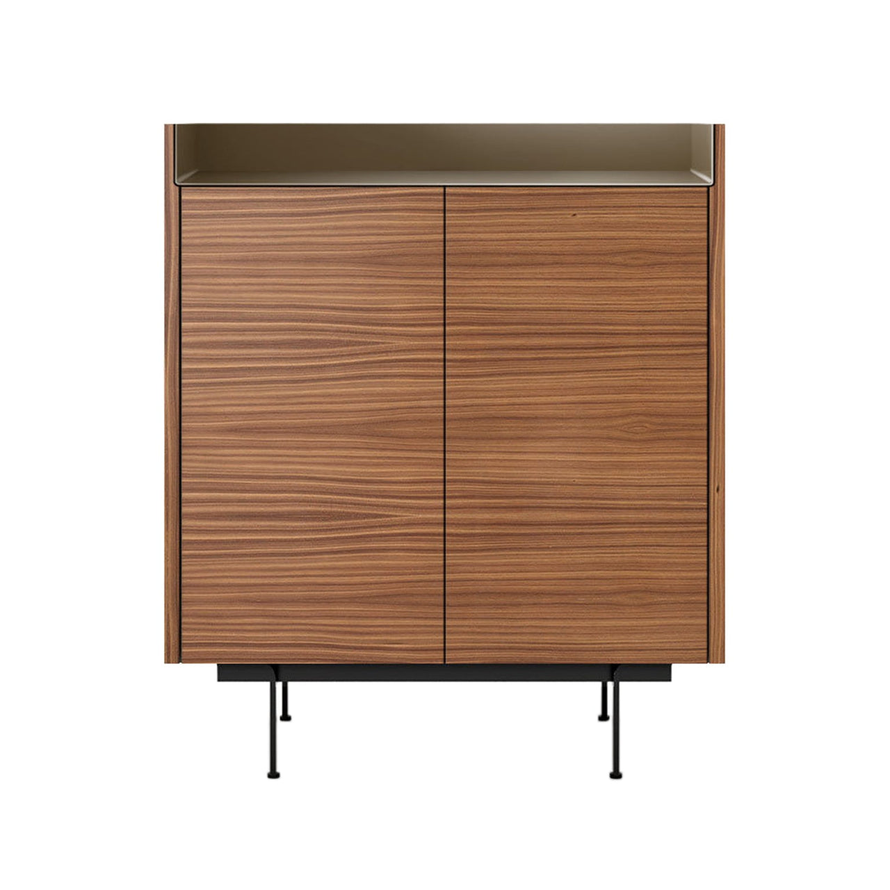 Stockholm STH011 Cupboard: Composition 2 + Super-Matt Walnut + Anodized Aluminum Bronze + Black