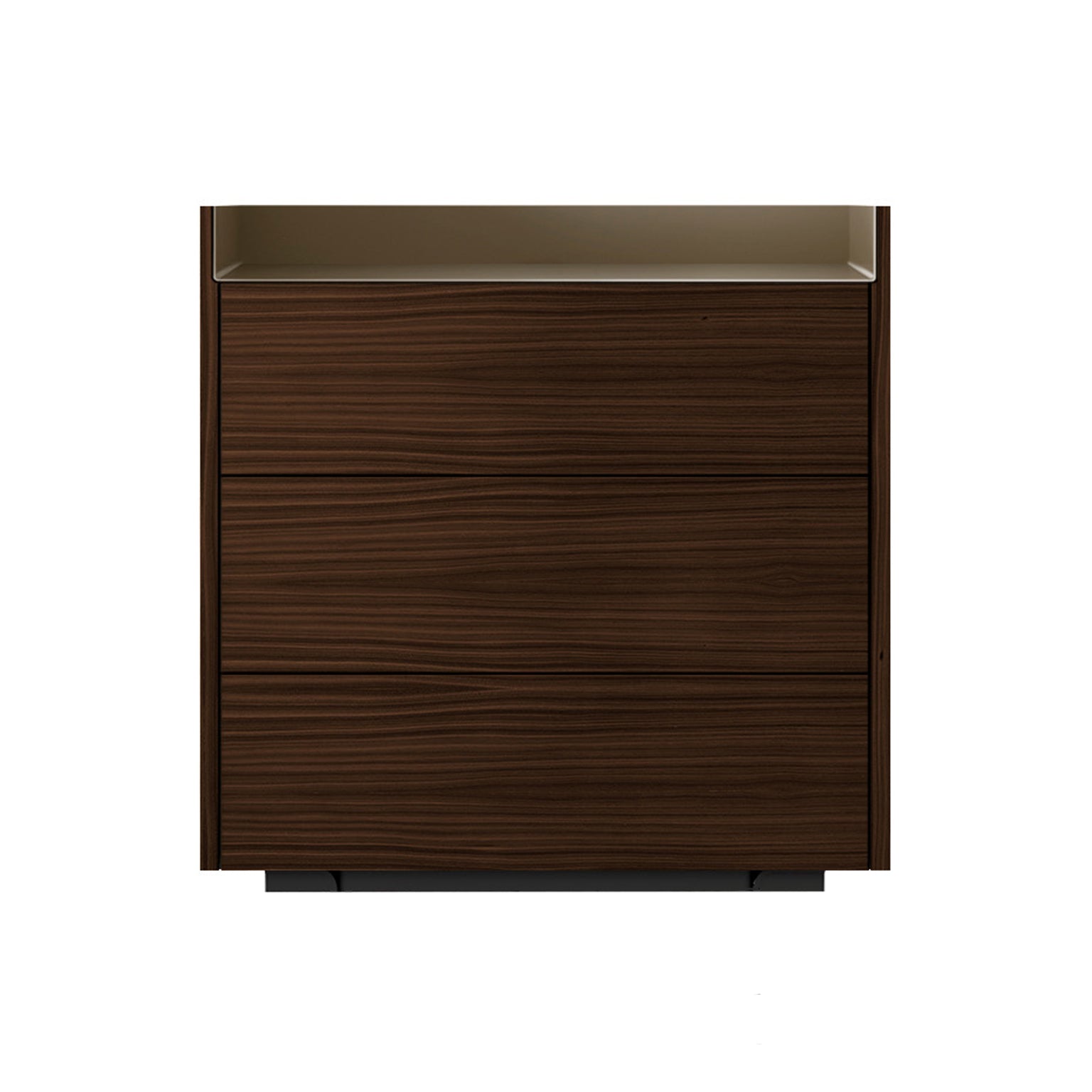 Stockholm STH012 Chest of Drawers: Composition 1 + Dark Stained Walnut + Anodised Aluminum Bronze + Black