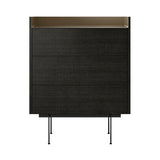 Stockholm STH012 Chest of Drawers: Composition 3 + Dark Grey Stained Oak  + Anodised Aluminum Bronze + Black