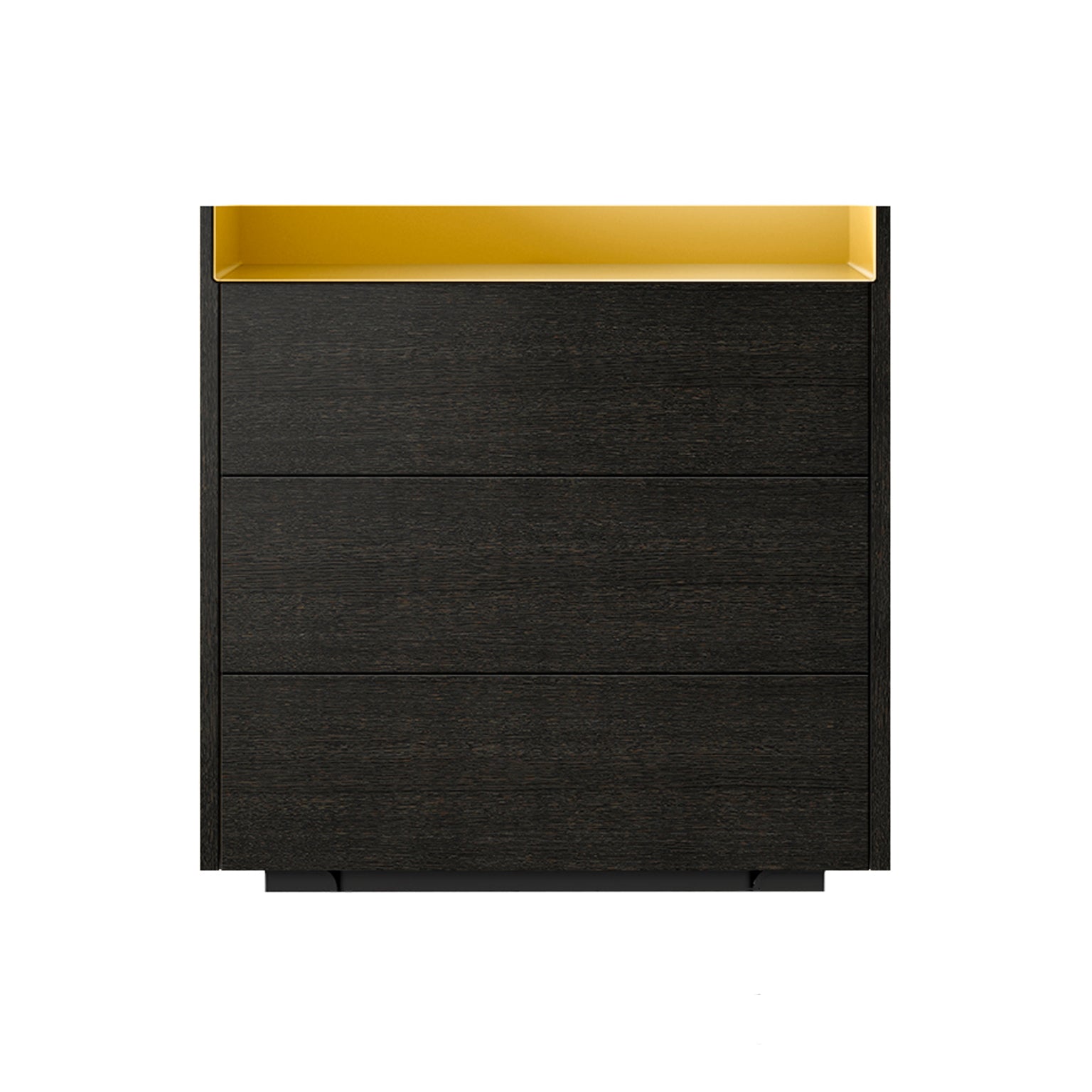 Stockholm STH012 Chest of Drawers: Composition 1 + Dark Grey Stained Oak  + Anodised Aluminum Gold + Black