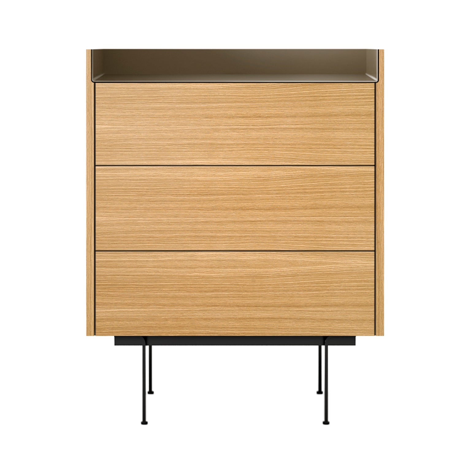 Stockholm STH012 Chest of Drawers: Composition 3 + Super-Matt Oak + Anodised Aluminum Bronze + Black