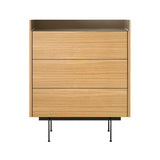 Stockholm STH012 Chest of Drawers: Composition 2 + Super-Matt Oak + Anodised Aluminum Bronze + Black
