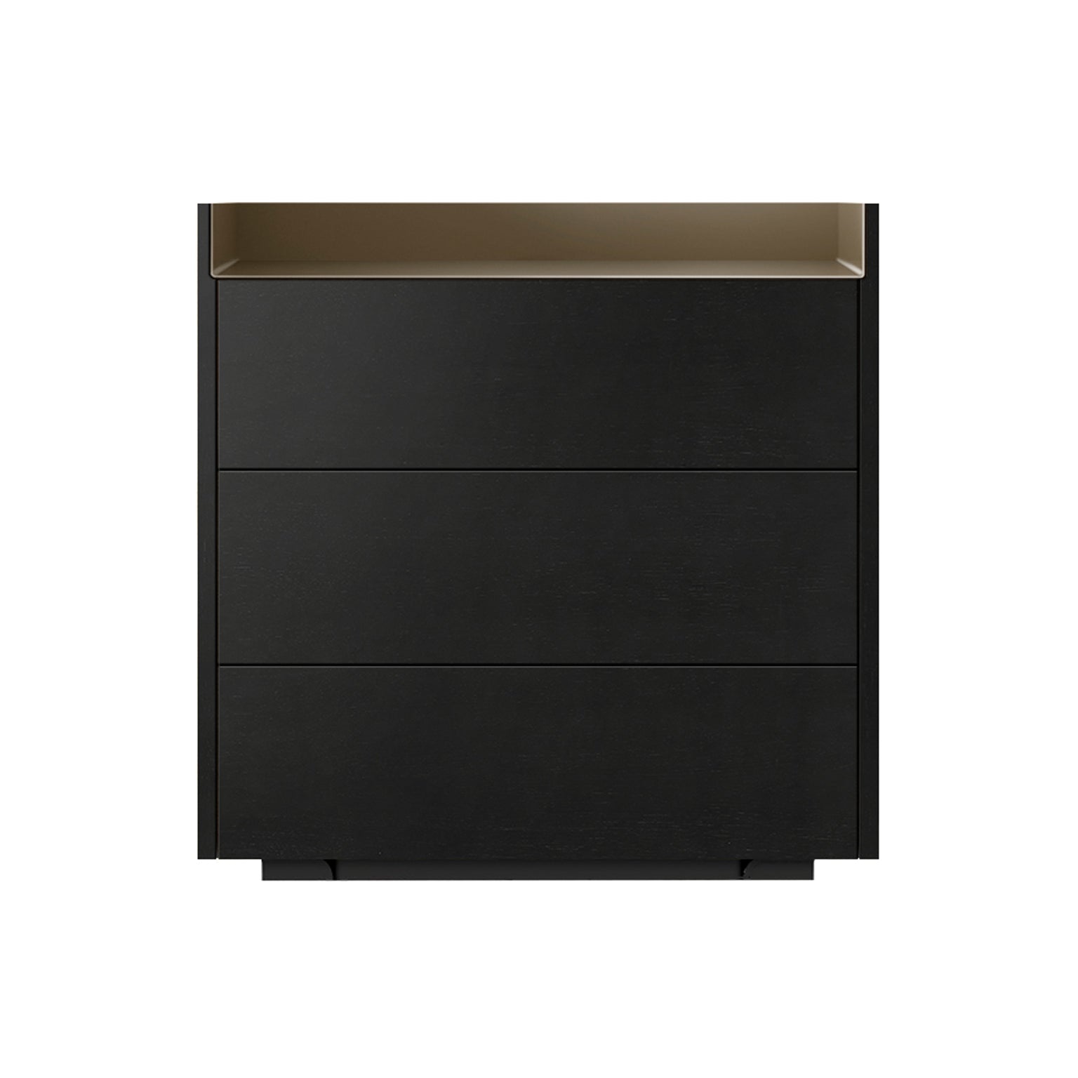 Stockholm STH012 Chest of Drawers: Composition 1 + Ebony Stained Oak + Anodised Aluminum Bronze + Black