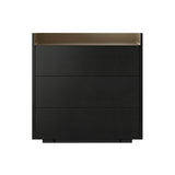 Stockholm STH012 Chest of Drawers: Composition 1 + Ebony Stained Oak + Anodised Aluminum Bronze + Black