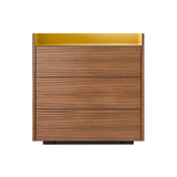 Stockholm STH012 Chest of Drawers: Composition 1 + Super-Matt Walnut + Anodised Aluminum Gold + Black