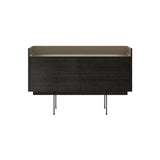 Stockholm STH201 Sideboard: Composition 3 + Dark Grey Stained Oak + Anodized Aluminum Bronze + Black