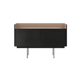 Stockholm STH201 Sideboard: Composition 3 + Ebony Stained Oak + Anodized Aluminum Pale Rose + Black