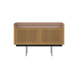 Stockholm STH203 Technic Sideboard: Composition 3 + Super-Matt Oak + Anodized Aluminum Pale Rose + Black