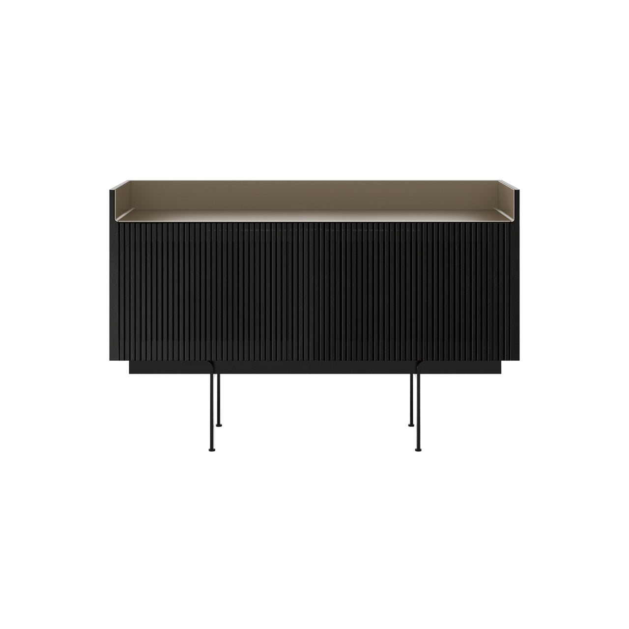 Stockholm STH203 Technic Sideboard: Composition 3
+ Ebony Stained Oak + Anodized Aluminum Bronze + Black